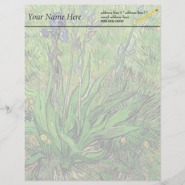 Die Iris von Van Gogh Briefkopf (Vorderseite)