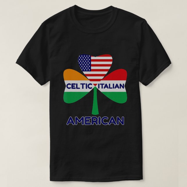 Die irische amerikanische Flagge und das keltische T-Shirt (Design vorne)
