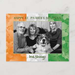 Die irische Fahne am Sankt Patrick's Day schließt  Postkarte