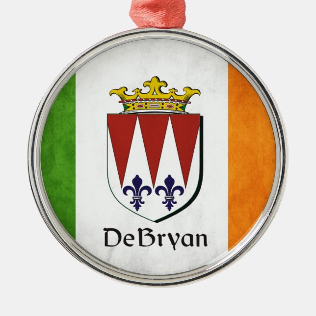 Die irische Flagge DeBryan Silbernes Ornament (Vorne)