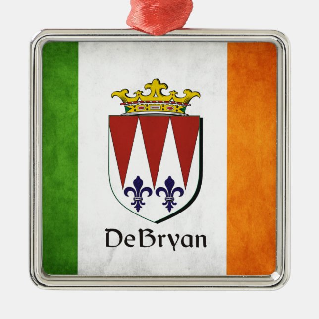 Die irische Flagge DeBryan Silbernes Ornament (Vorne)