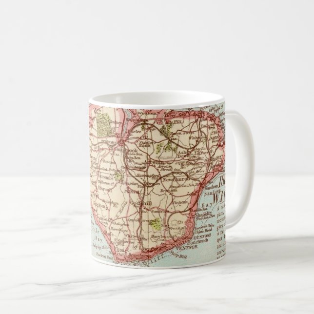 Die Isle of Wight Map-Tasse Kaffeetasse (VorderseiteRechts)
