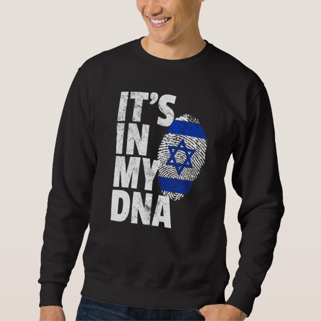 Die israelische Flagge Israels in meinem DNA-Weihn Sweatshirt (Vorderseite)