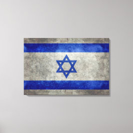 Die israelische Nationalflagge auf Steinstruktur Leinwanddruck