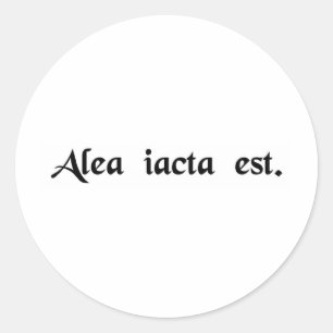 Die ist geworfen worden runder aufkleber