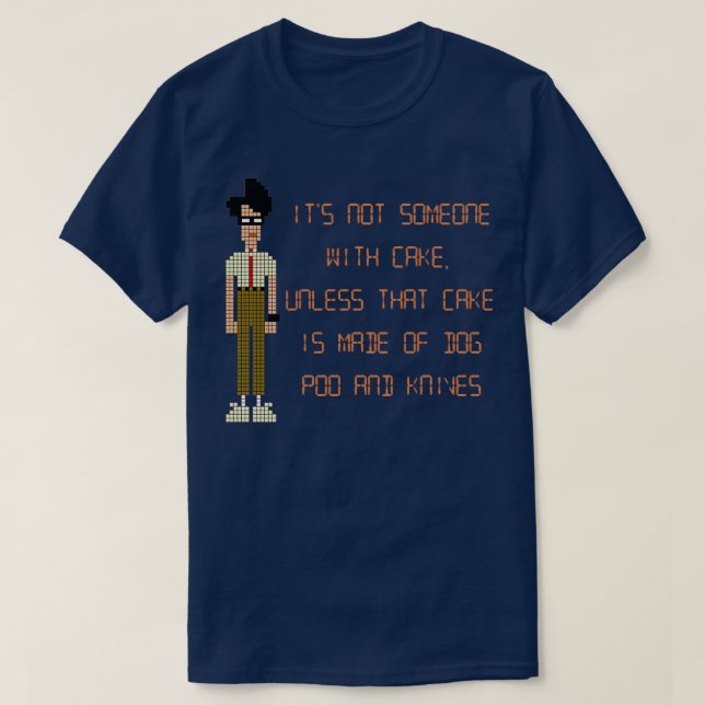 Die IT-Crowd Dog Poo and Knives Cake T-Shirt (Design vorne)