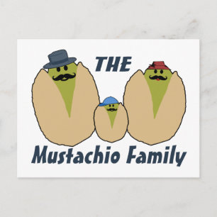 Die italienische Familie Mustachio Postkarte