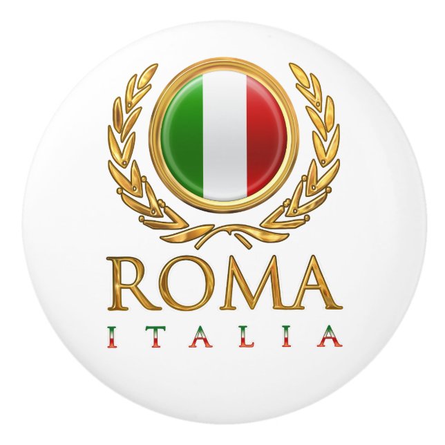 Die italienische Flagge Keramikknauf (Vorderseite)