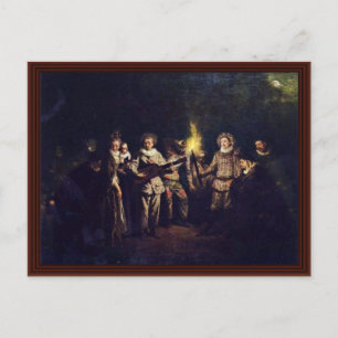 Die italienische Komödie (L'Amour Au Théâtre Itali Postkarte