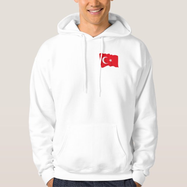 Die Jacke der türkischen Flaggen-Männer Hoodie (Vorderseite)