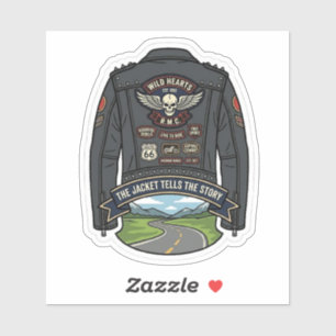 Die Jacke erzählt die Geschichte Biker Motorrad Aufkleber