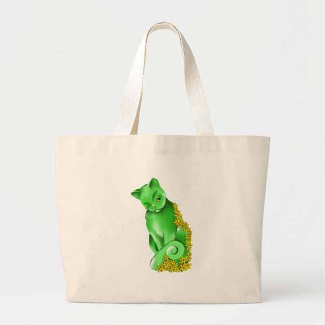 Die Jade-Katzen-Tasche Jumbo Stoffbeutel (Vorne)