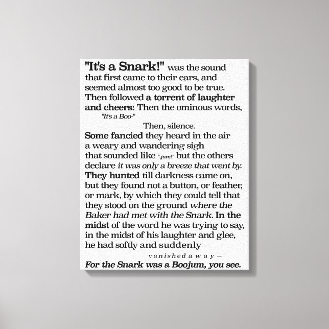 Die Jagd auf den Schneefall durch Lewis Carroll Leinwanddruck (Vorderseite)