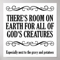 Die Jagd auf Gottes Kreaturen Witziges Jagdposter