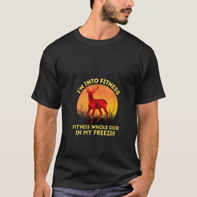 Die Jagd Ich bin in der Fitness Vintag Jagd Hirsch T-Shirt (Vorderseite)