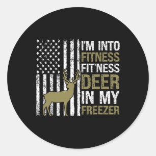 Die Jagd, ich bin in Fitness Fitness Hirsch in mei Runder Aufkleber