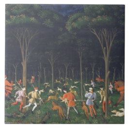 Die Jagd im Wald (von Paolo Uccello) Fliese