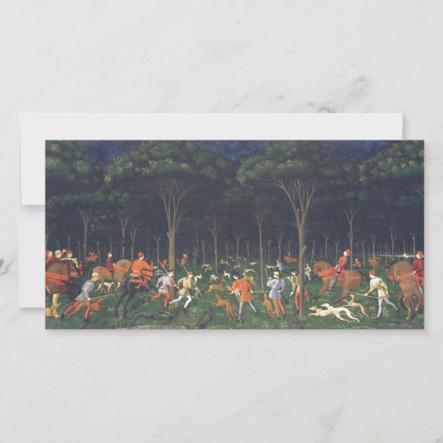 Die Jagd im Wald (von Paolo Uccello) Karte (Vorderseite)