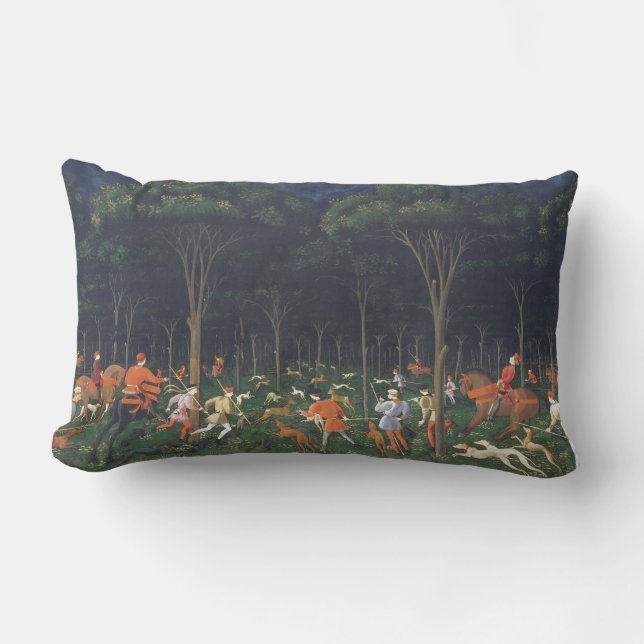 Die Jagd im Wald (von Paolo Uccello) Lendenkissen (Vorderseite)