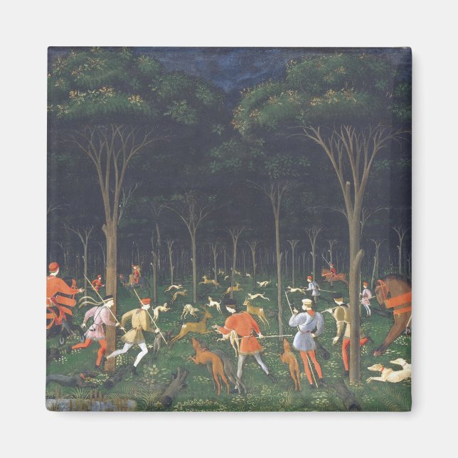 Die Jagd im Wald (von Paolo Uccello) Magnet (Vorne)