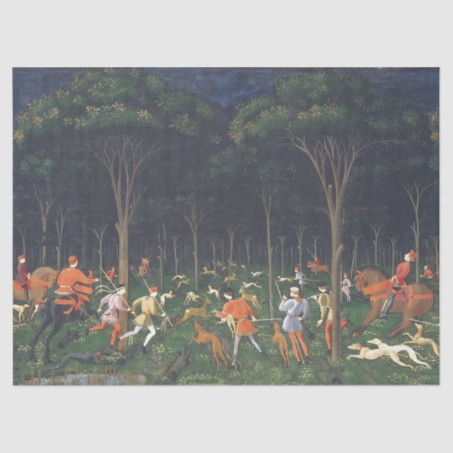 Die Jagd im Wald (von Paolo Uccello) Seidenpapier (Vorderseite)