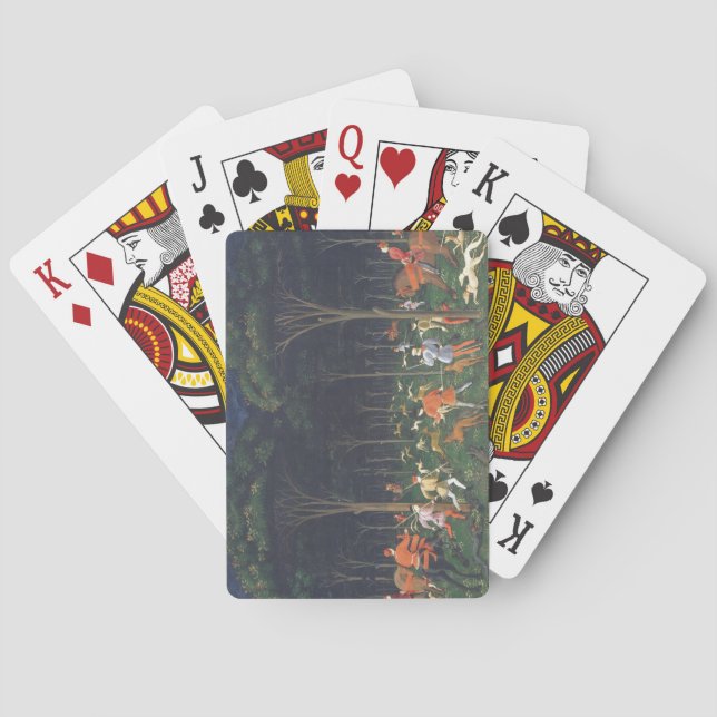Die Jagd im Wald (von Paolo Uccello) Spielkarten (Rückseite)