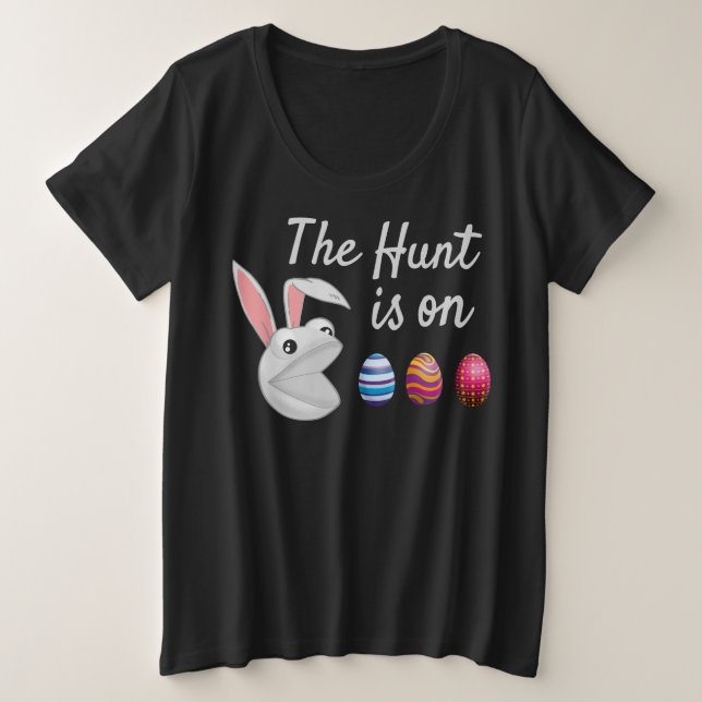 Die Jagd ist auf der Ostersonnigen Eggenjagd Große Größe T-Shirt (Design vorne)