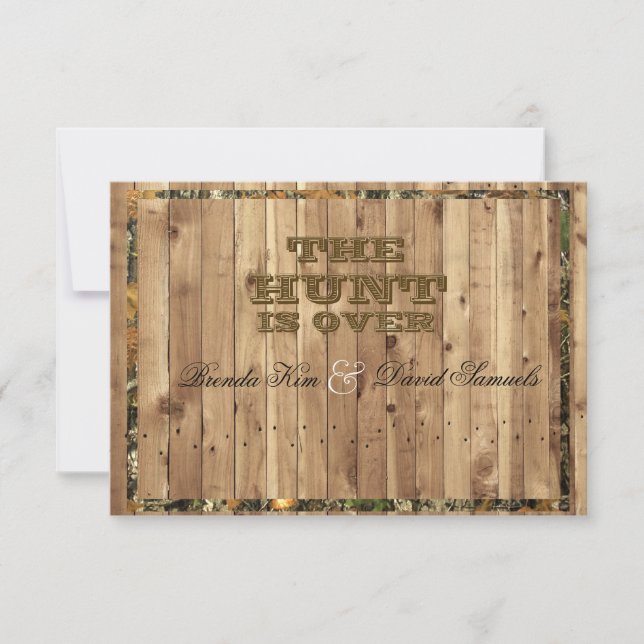 Die Jagd ist über Camouflage-Hochzeits-Einladung Einladung (Vorderseite)
