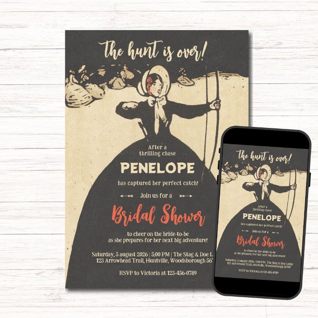 Die Jagd ist über dem Brautparty Einladung (Von Creator hochgeladen)