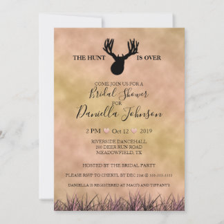 Die Jagd ist über dem Hochzeitstag Brautparty Einladung
