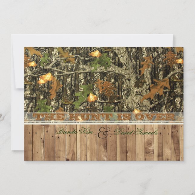 Die Jagd ist über die Einladung zum Hochzeitsfeier (Vorderseite)