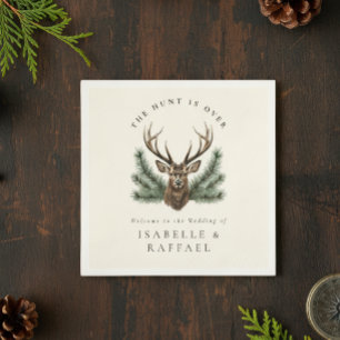 Die Jagd ist über die elegante Antler Hirsch Stag Serviette