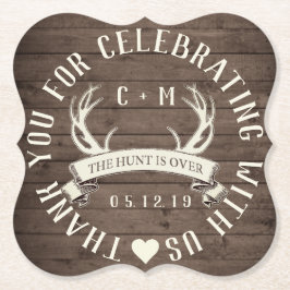 Die Jagd ist über die Gastgeschenk Hochzeit Person Rechteckiger Pappuntersetzer