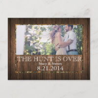 Die Jagd ist über Save the Date Wedding Postkarte