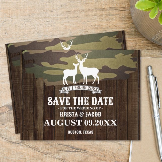 Die Jagd ist über Western Hochzeit speichern das D Postkarte (The Hunt Is Over Western Wedding Save The Date Postcard)