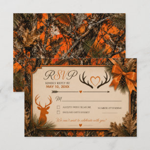 Die Jagd ist vorbei Orange-Tarnung Hochzeit-RSVP RSVP Karte