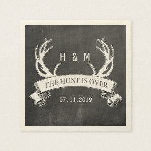 "Die Jagd ist vorbei" rustikales Hochzeitsgeschenk Serviette