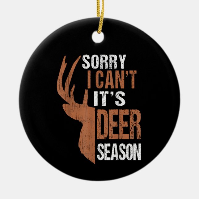 Die Jagd tut ihrer Hirschsaison lustigen Jäger Vat Keramik Ornament (Vorne)