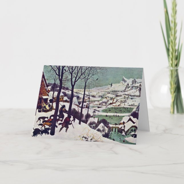 Die Jäger im Schnee, durch Bruegel D. Ä. Pieter Karte (Vorderseite)