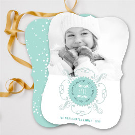 Die Jahresgrüße Glücklich Neujahr Blue Siegel Foto Feiertagskarte