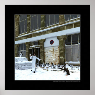 Die Jahreszeit der spielerischen Pinguine Poster