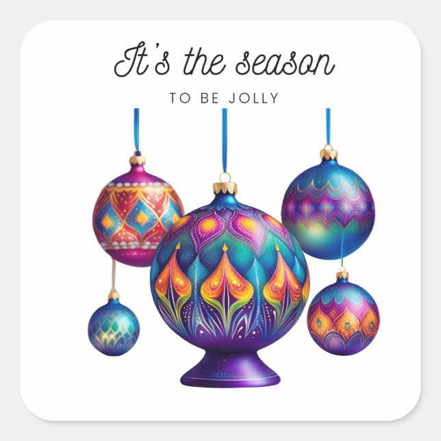 Die Jahreszeit für Jolly Quadratischer Aufkleber (Vorderseite)