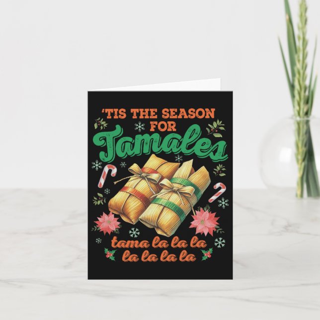 Die Jahreszeit für Tamales Famliy Mexican Christma Karte (Vorderseite)