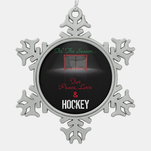 DIE JAHRESZEIT TIS SCHNEEFLOCKEN Zinn-Ornament (Vorderseite)