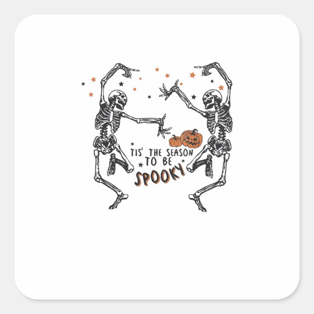 Die Jahreszeit, um Spooky Halloween unheimlich Ti Quadratischer Aufkleber (Vorderseite)