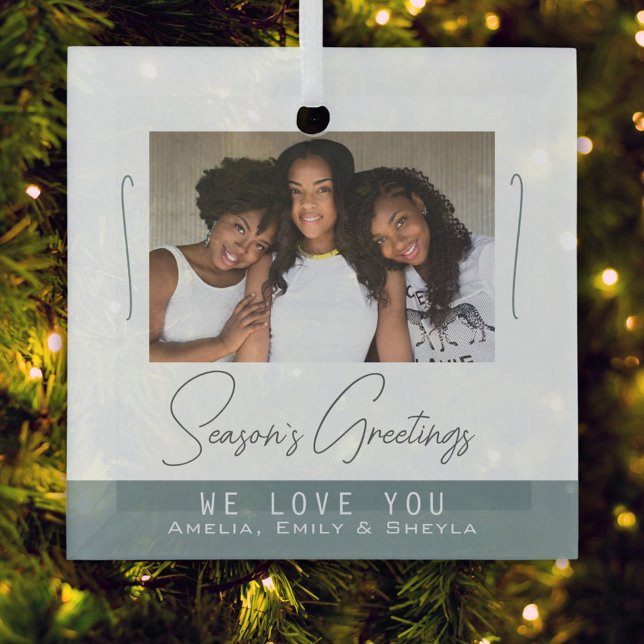 Die Jahreszeiten Grüße Minimalistisches Foto Weihn Ornament Aus Glas (Von Creator hochgeladen)