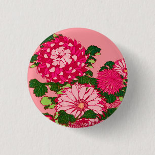 Die japanische Blume Border, Fuchsia und Korallenr Button