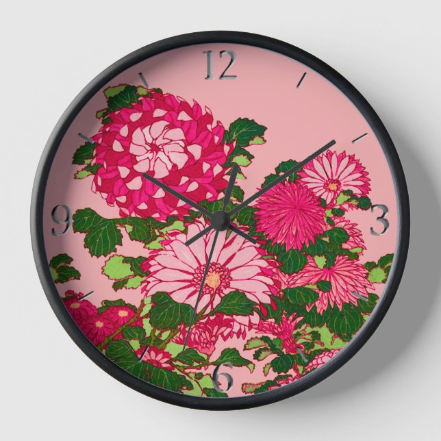 Die japanische Blume Border, Fuchsia und Korallenr Uhr (Vorderseite)