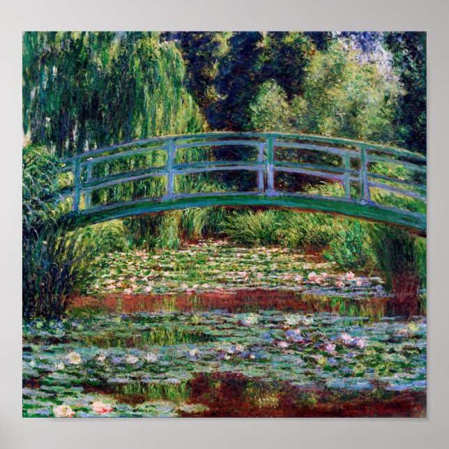 Die japanische Brücke (Water-Lily Pond), Monet Poster (Vorne)