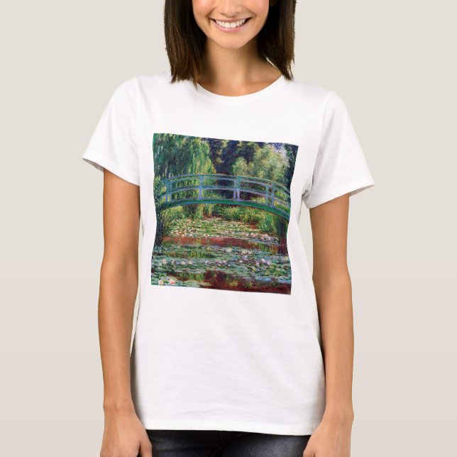 Die japanische Brücke (Water-Lily Pond), Monet T-Shirt (Vorderseite)
